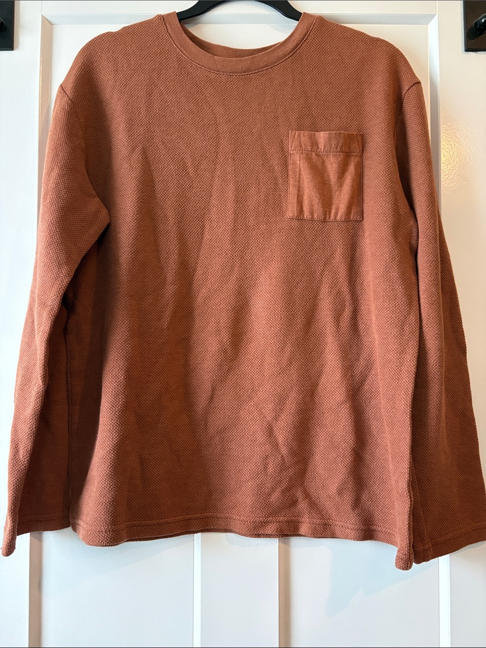 Rust Long-Sleeve Pocket Tee for Kids